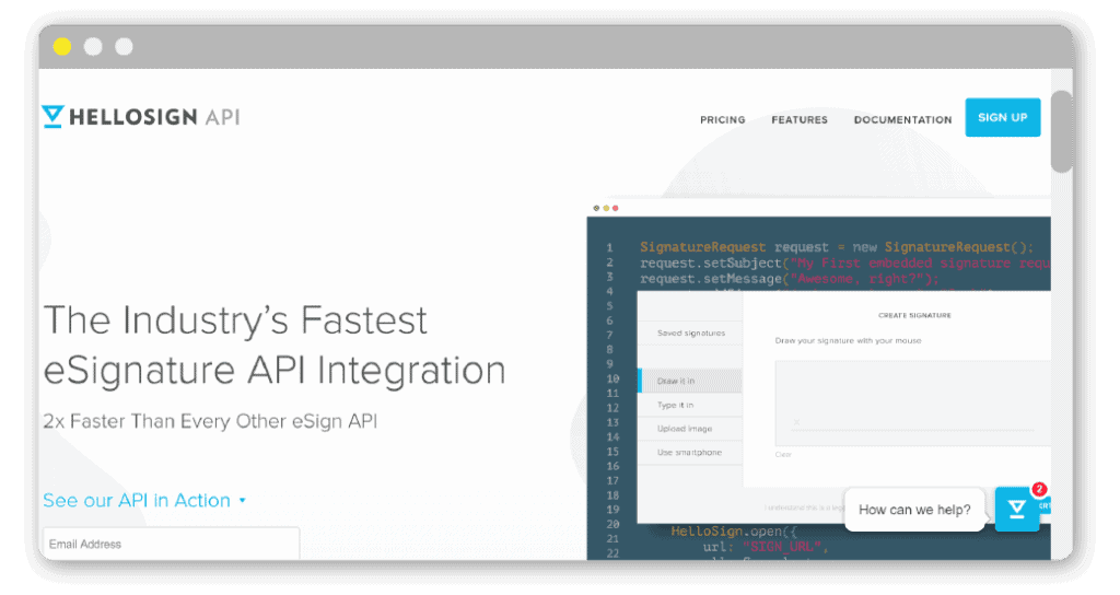 HelloSign's Product Marketing site is full of targeted landing pages