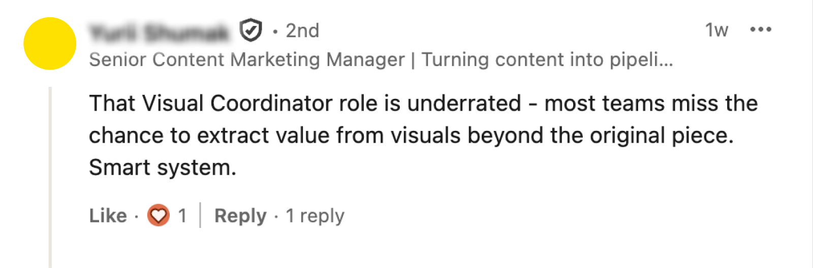 Example of engagement from a prospective client on the above LinkedIn post.