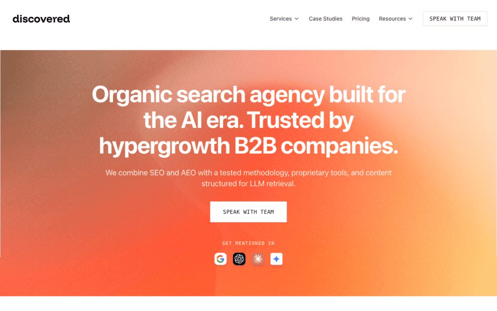 Screenshot of discoveredlabs.com.