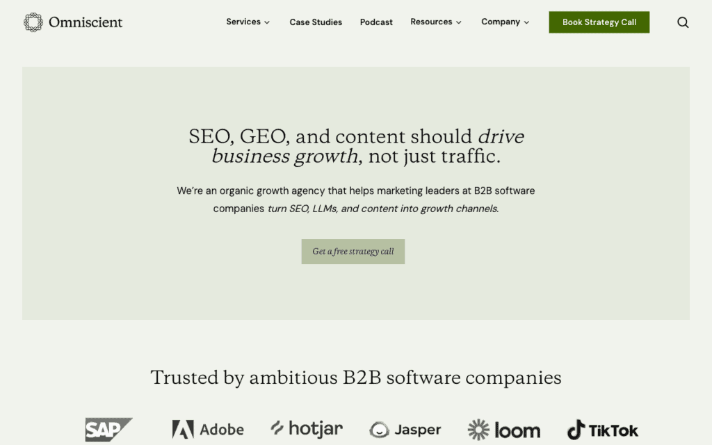 Screenshot of beomniscient.com